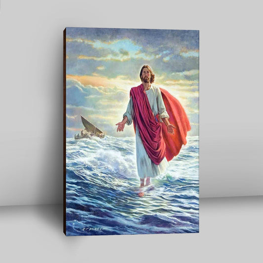 Jesus Walking On Water Canvas Prints - Religious Canvas Art - Christian Wall Decor