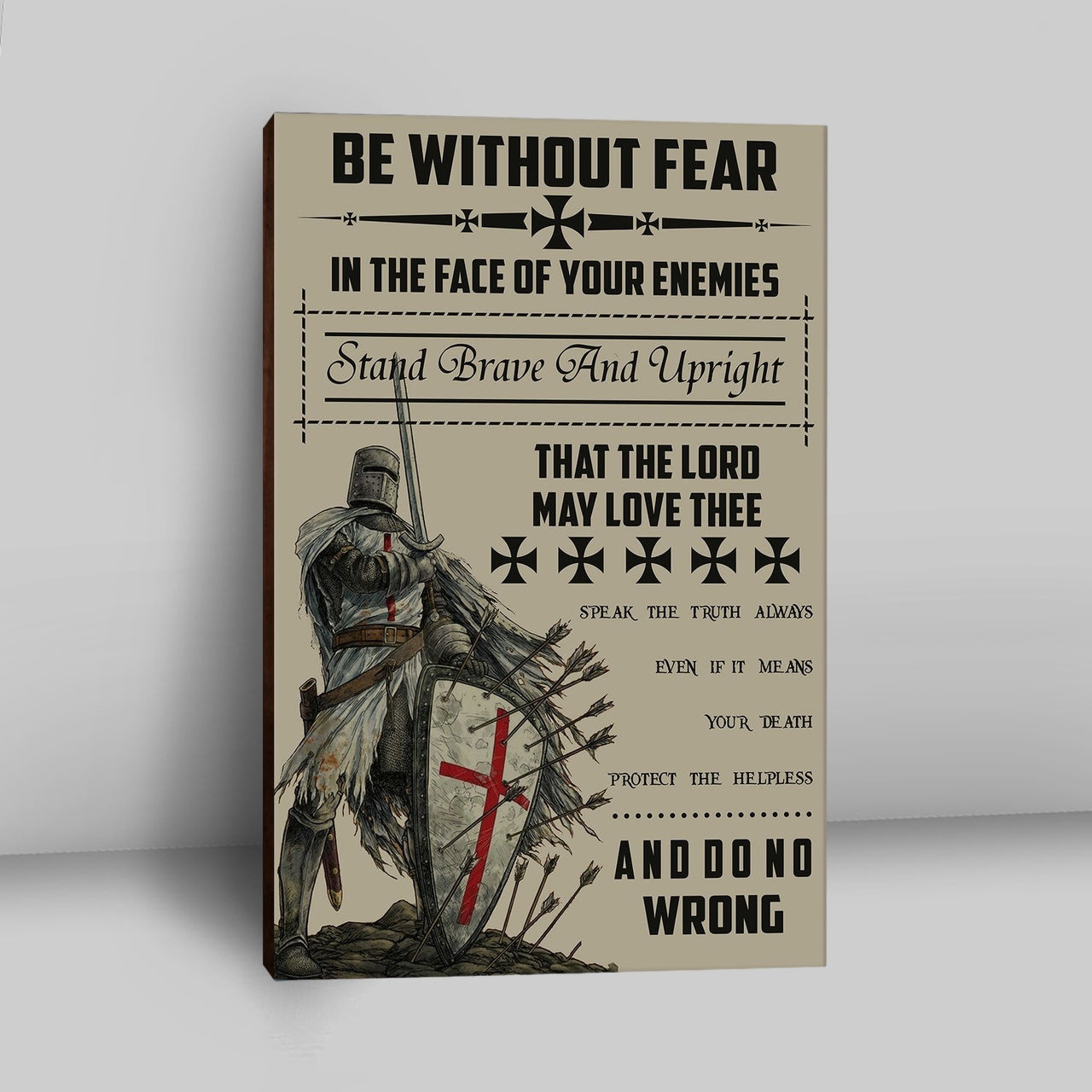 Be Without Fear Warrior Canvas Wall Art - Christian Wall Canvas - Religious Canvas Prints