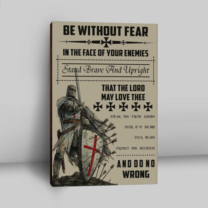 Be Without Fear Warrior Canvas Wall Art - Christian Wall Canvas - Religious Canvas Prints