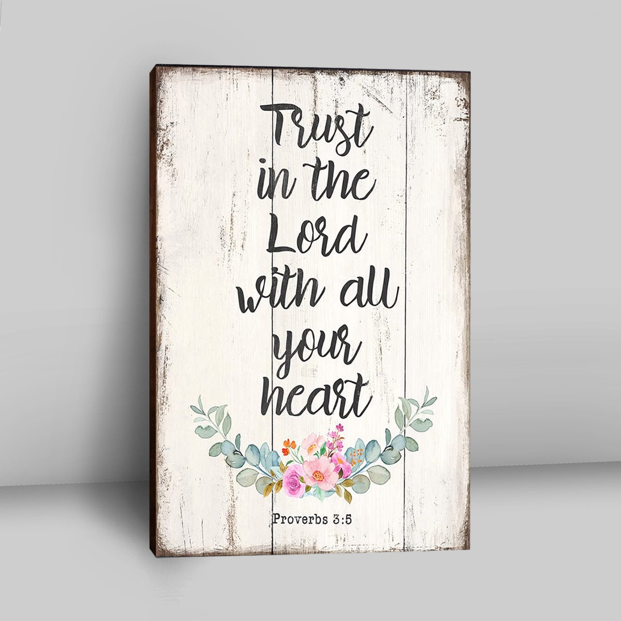 Proverbs 3 5 - Trust In The Lord With All Your Heart Canvas Wall Art - Christian Canvas Wall Art Decor