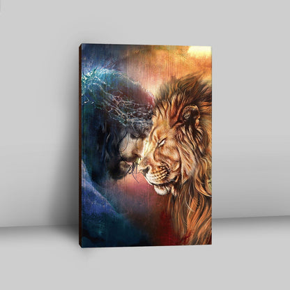 Jesus And Lion Of Judah Wall Art Canvas - Jesus Portrait Canvas Prints - Christian Wall Art