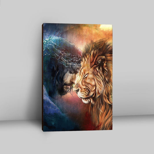 Jesus And Lion Of Judah Wall Art Canvas - Jesus Portrait Canvas Prints - Christian Wall Art