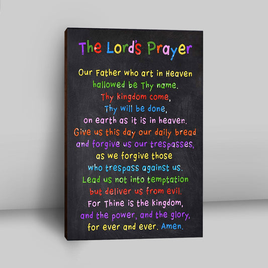 Lords Prayer Canvas Wall Decor - Catholic Gifts For Bible - Christian Canvas Wall Art Decor