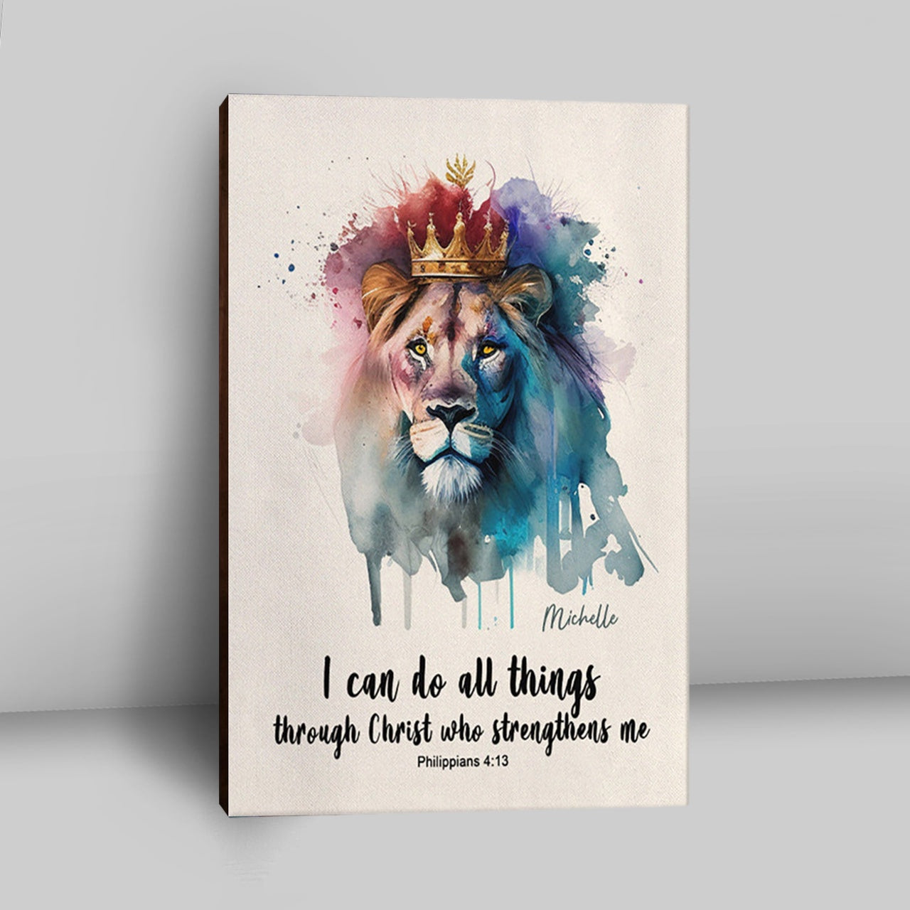 Philippians 413 I Can Do All Things Through Christ Personalized Canvas Wall Art - Religious Canvas Prints - Bible Canvas Art