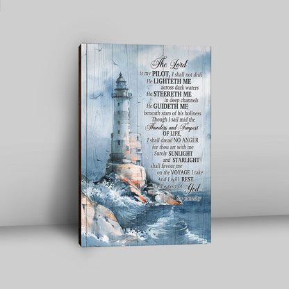 Lighthouses The Lord Is My Pilot Canvas Art - Christian Art - Bible Verse Wall Art - Religious Home Decor