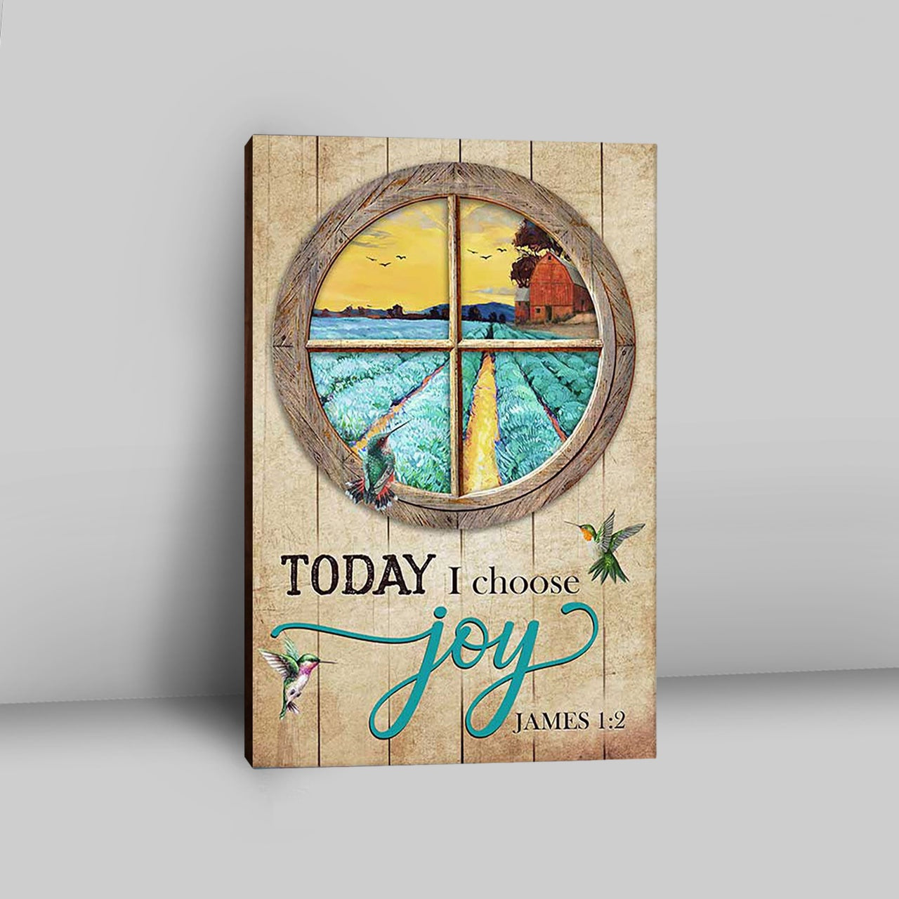 Hummingbird Today I Choose Joy Canvas Wall Art - Bible Verse Canvas Art - Inspirational Art - Christian Home Decor