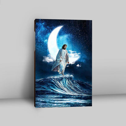 Jesus Walks On Water Wall Art Canvas - Jesus Portrait Canvas Prints - Christian Wall Art