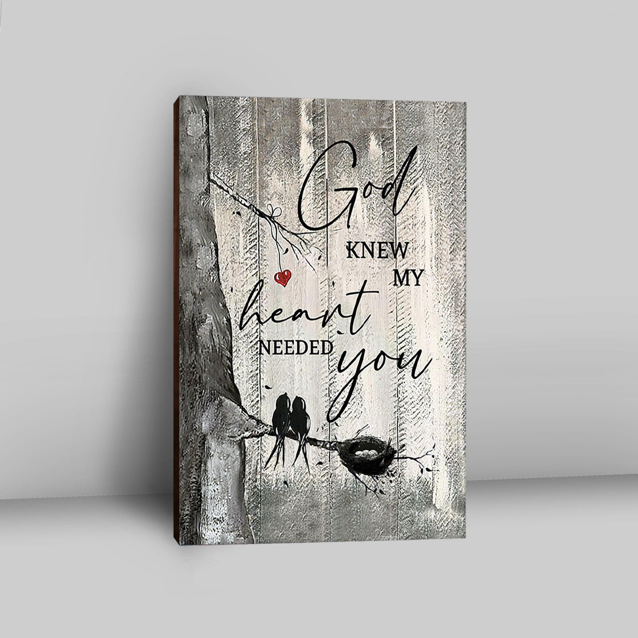 Bird God Knew My Heart Needed You Canvas Wall Art - Bible Verse Canvas Art - Inspirational Art - Christian Home Decor