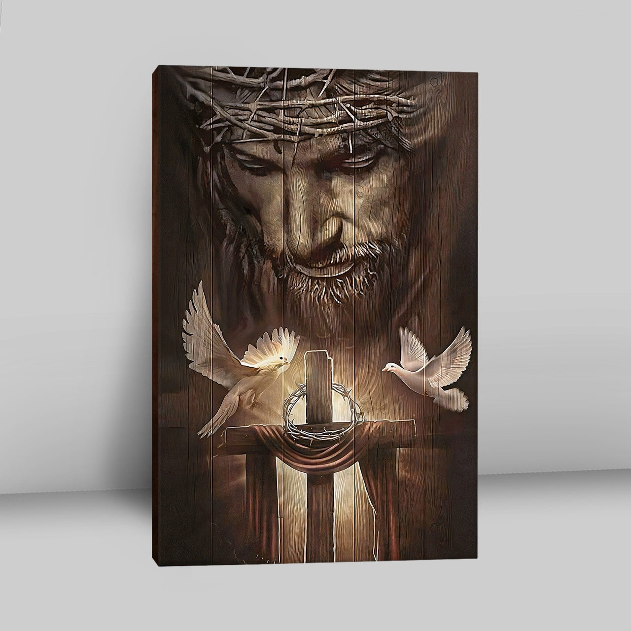 God And Doves Canvas Wall Art - Christian Wall Canvas - Religious Canvas Prints