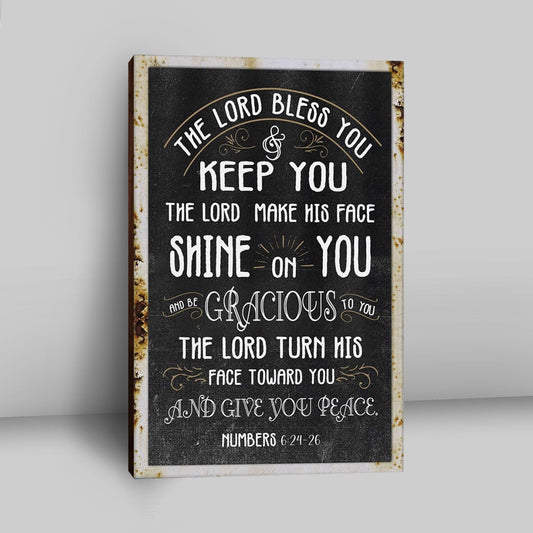 Numbers 624-26 The Lord Bless You And Keep You Canvas Wall Art - Christian Canvas Prints - Religious Wall Decor