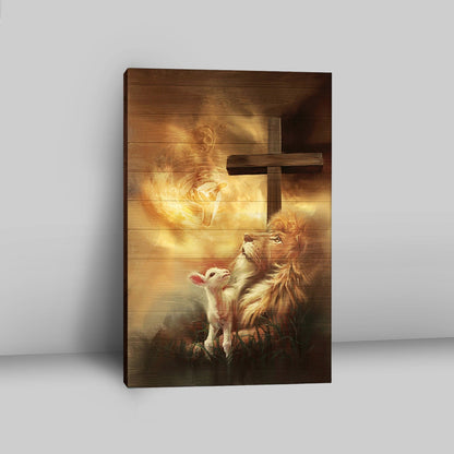 Jesus Hand Lion And Lamb Wall Art Canvas - Jesus Portrait Canvas Prints - Christian Wall Art