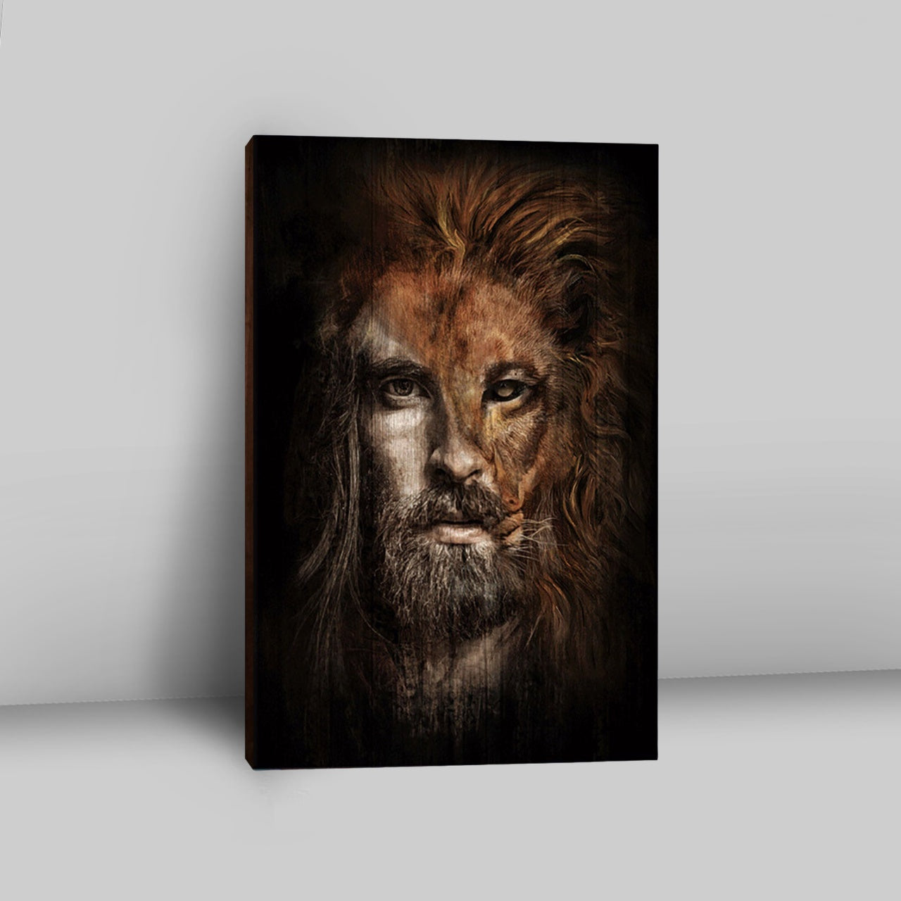 Jesus Lion Head Wall Art Canvas - Jesus Portrait Canvas Prints - Christian Wall Art