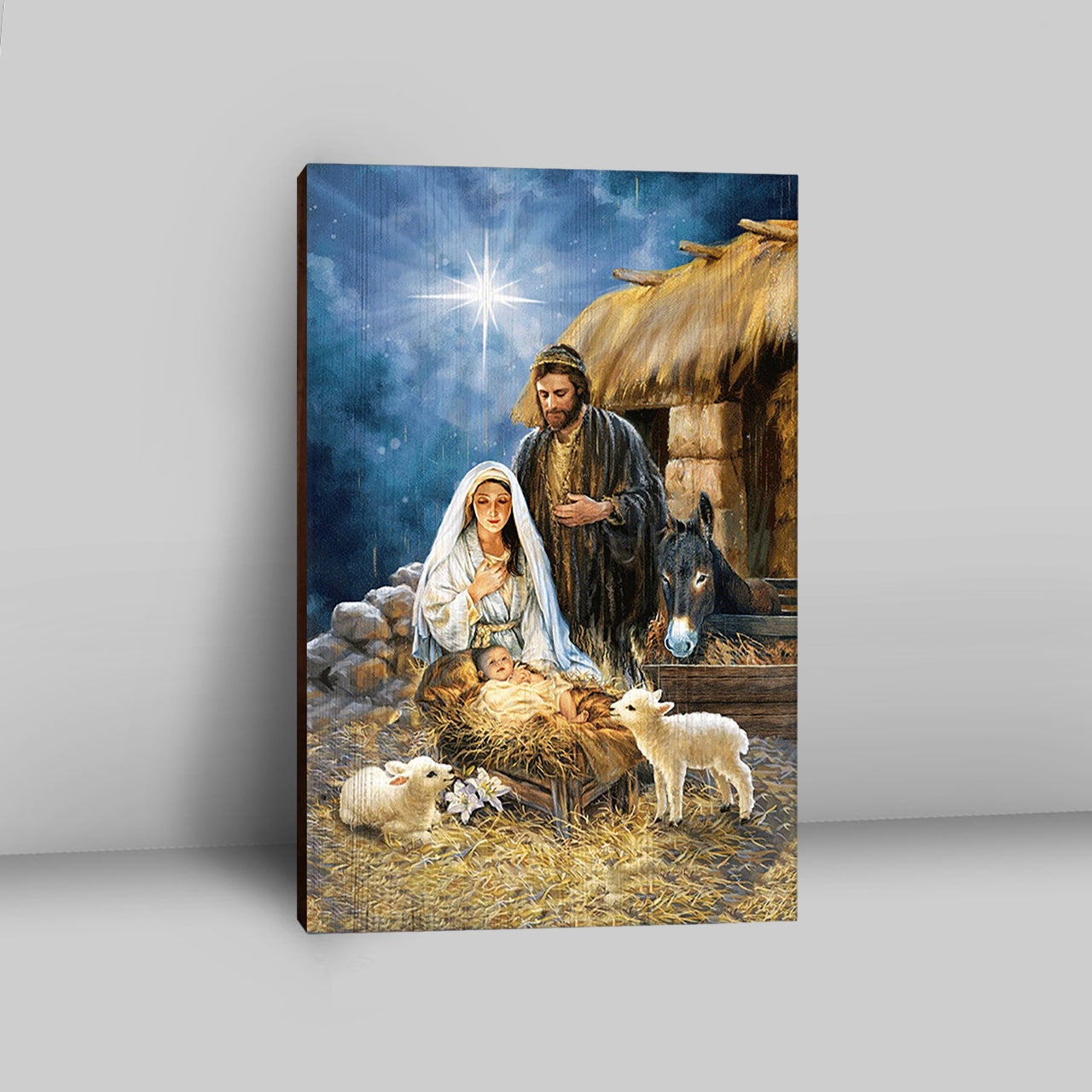 Maria Baby Jesus Was Born In Christmas Night Canvas Print - Inspirational Canvas Art - Christian Wall Art Home Decor