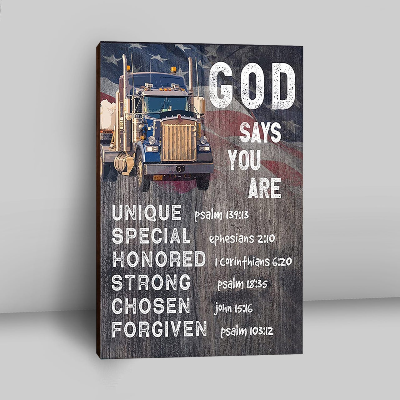 God Says You Are Canvas - Christian Gifts For Trucker Drivers - Christian Canvas Wall Art Decor