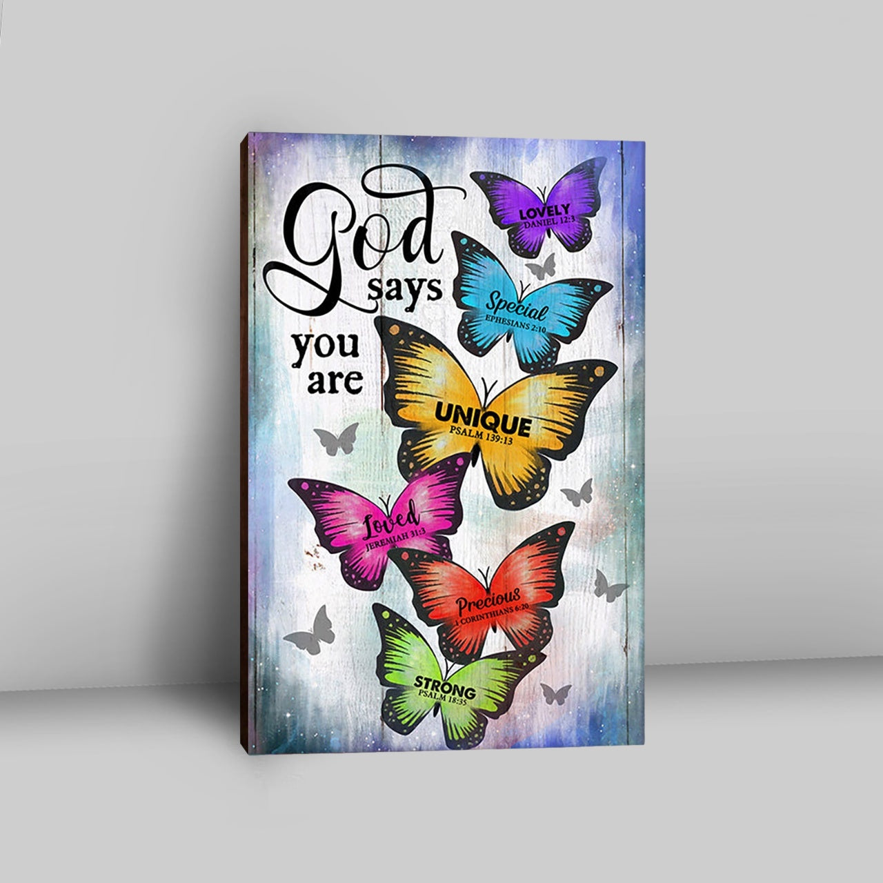 Butterfly God Says You Are Canvas Art - Bible Verse Wall Art - Christian Inspirational Wall Decor