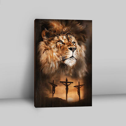 Lion Of Judah Crown Of Thorn Canvas - Lion Canvas Print - Christian Wall Art - Religious Home Decor