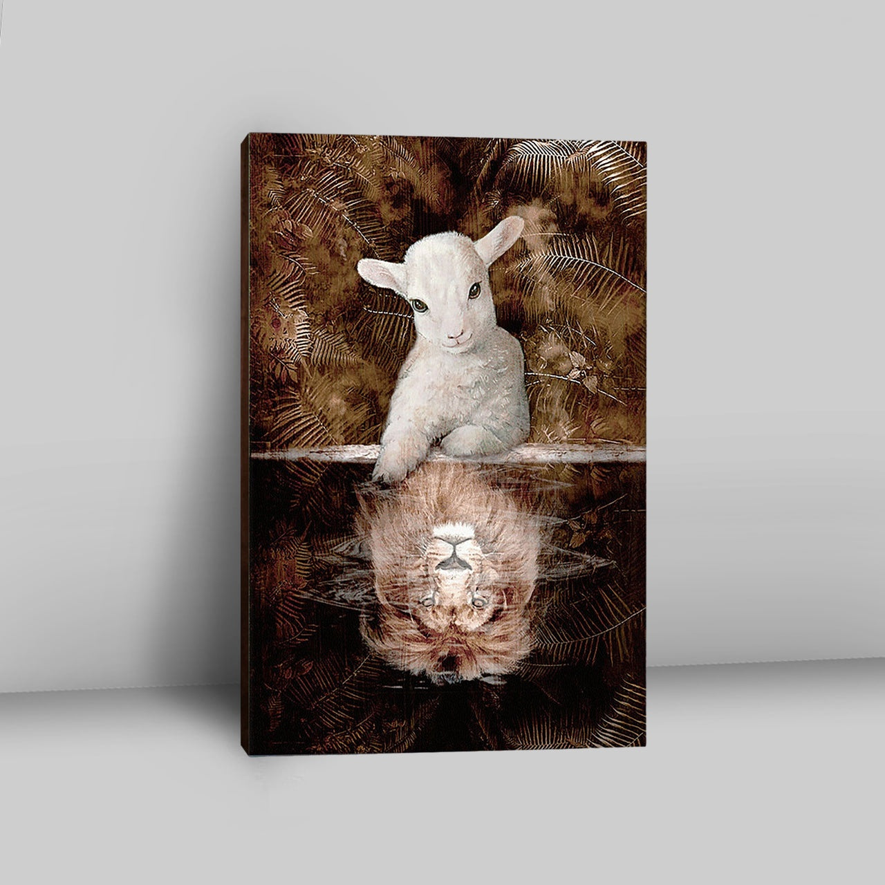 Lamb And Lion King Of Jesus Canvas Wall Art - Christian Canvas Prints - Bible Verse Canvas Art