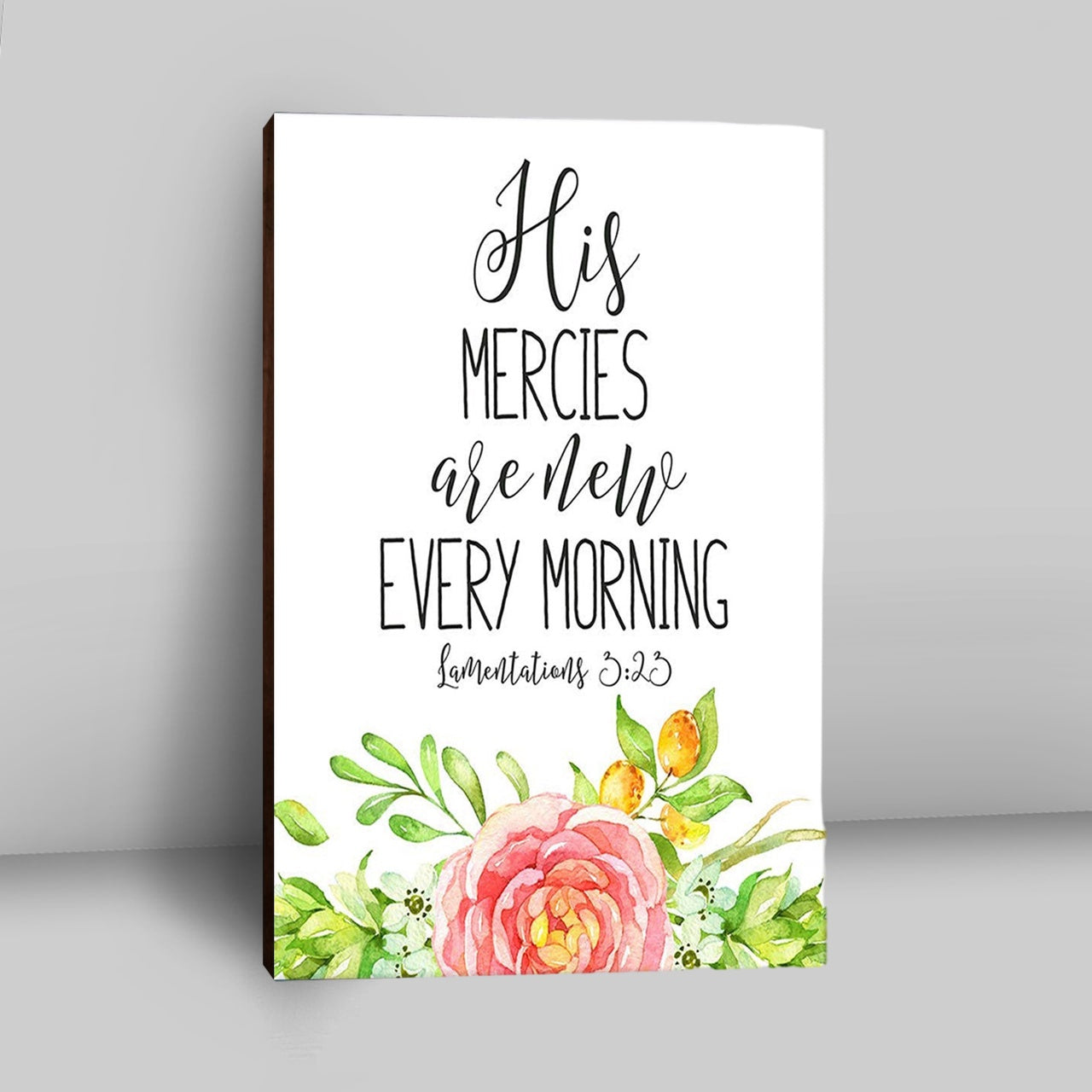 His Mercies Are New Every Morning Lamentations 3 23 Canvas Wall Art - Christian Canvas Wall Art Decor