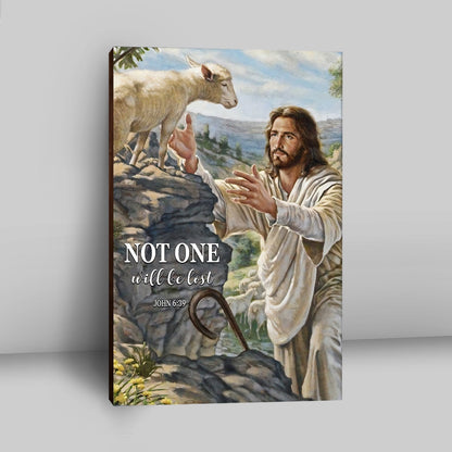 Not One Will Be Lost Jesus & Lamb Canvas Wall Art - Jesus Canvas Pictures - Christian Canvas Wall Art