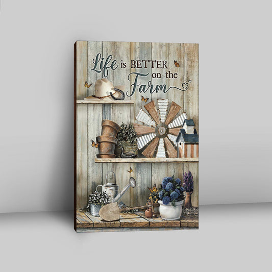 Life Is Better On The Farm Canvas Art - Christian Art - Bible Verse Wall Art - Religious Home Decor