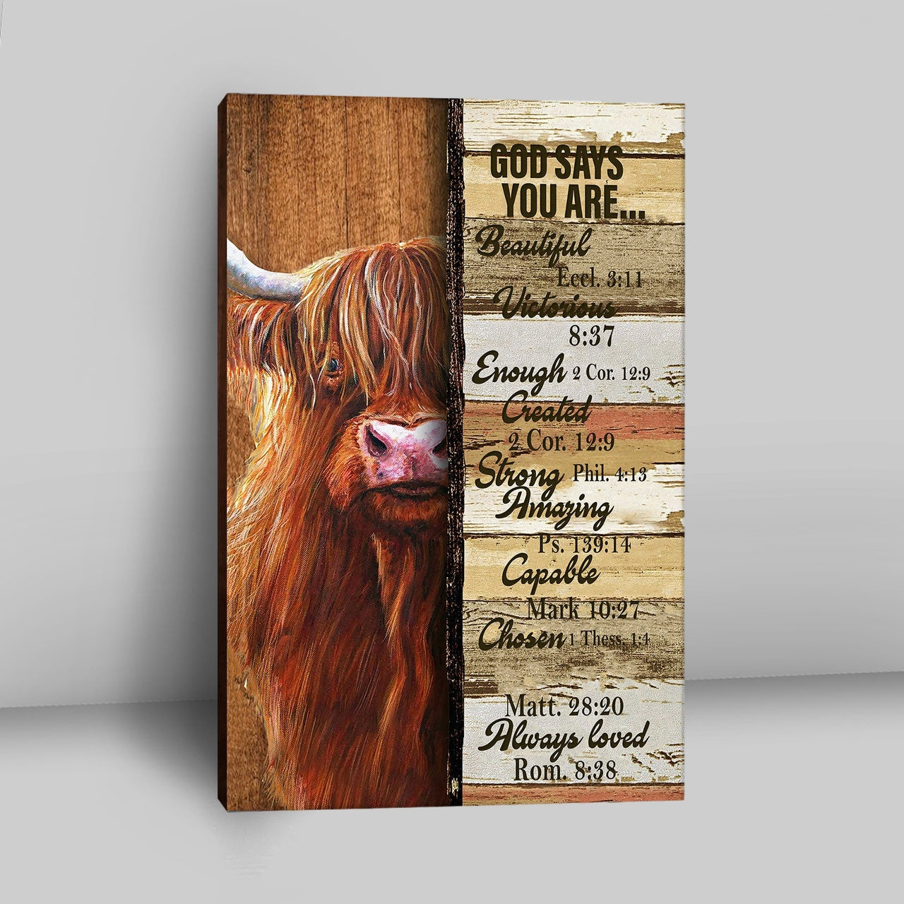 God Says You Are Cow Canvas Wall Art - Christian Wall Canvas - Religious Canvas Prints