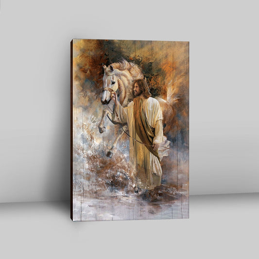 Horse And Jesus Christ Canvas Art - Bible Verse Wall Art - Christian Inspirational Wall Decor