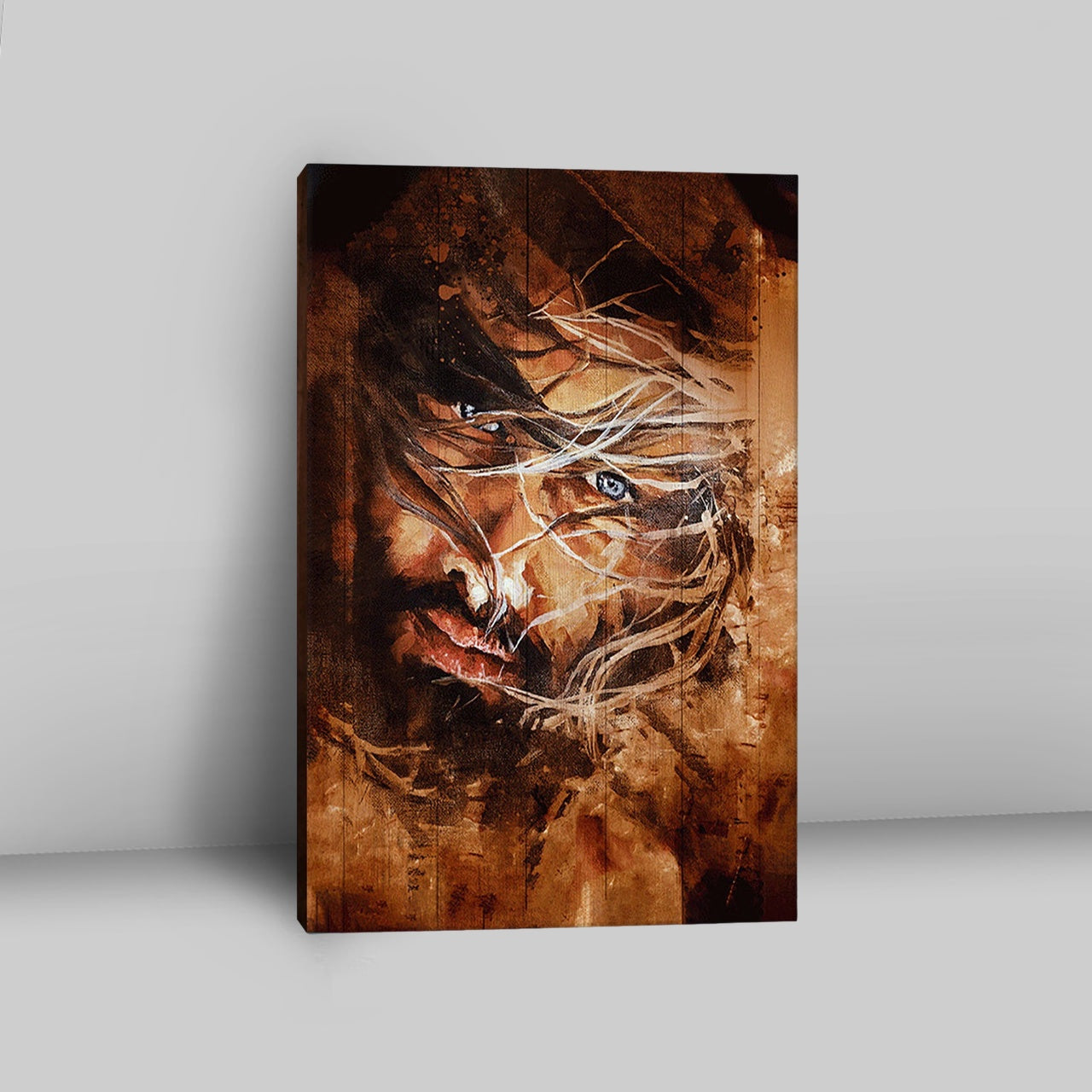 Jesus Face Wall Art Canvas - Jesus Portrait Canvas Prints - Christian Wall Art