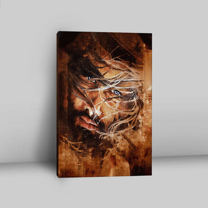 Jesus Face Wall Art Canvas - Jesus Portrait Canvas Prints - Christian Wall Art