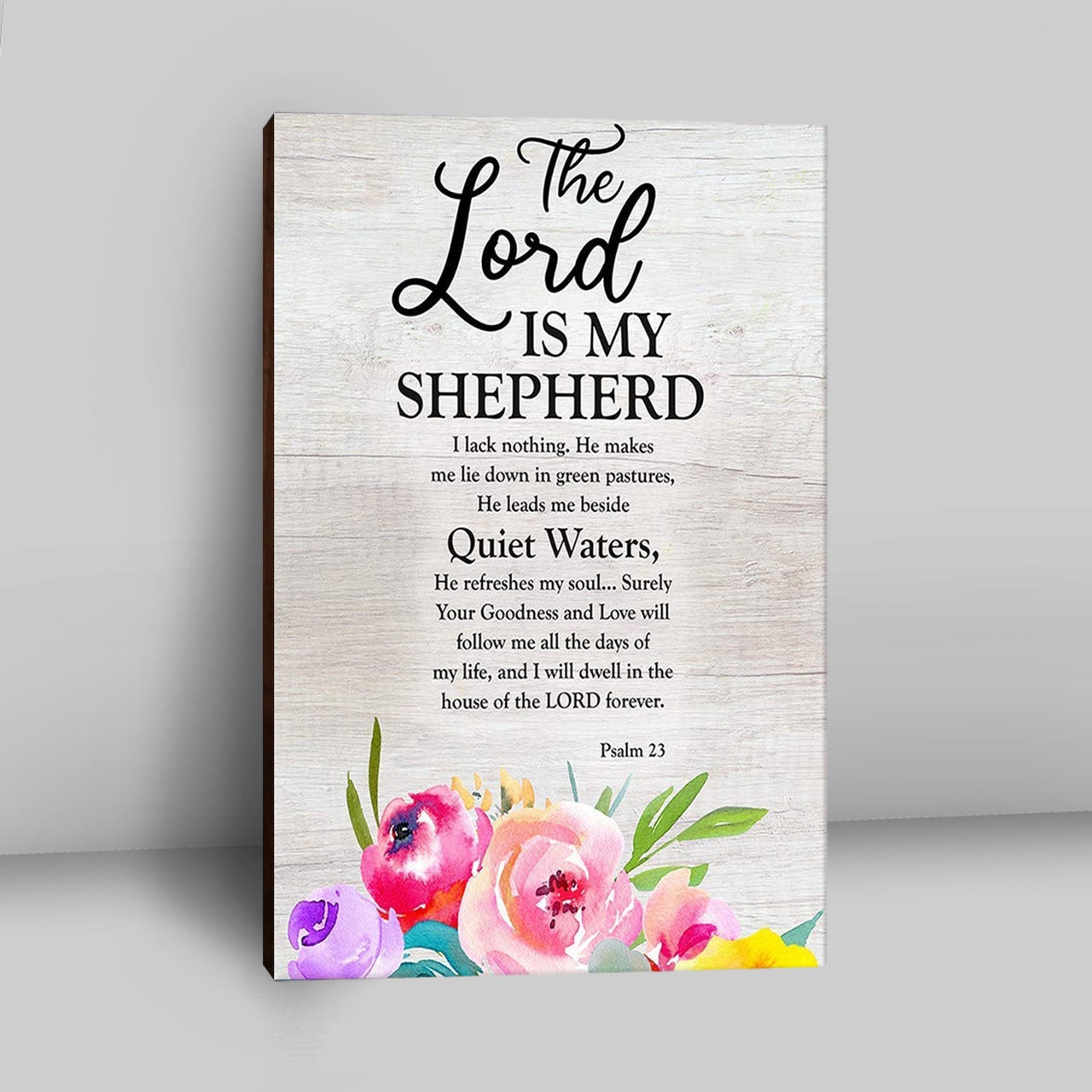 Psalm 23 - The Lord Is My Shepherd Canvas Wall Art - Christian Canvas Wall Art Decor