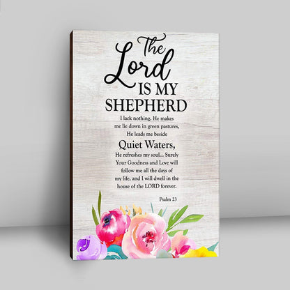 Psalm 23 - The Lord Is My Shepherd Canvas Wall Art - Christian Canvas Wall Art Decor