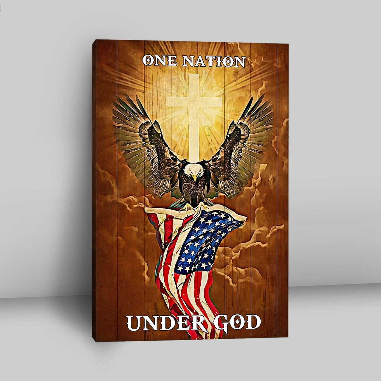 Flag American One Nation Under God Canvas Wall Art - Christian Wall Canvas - Religious Canvas Prints