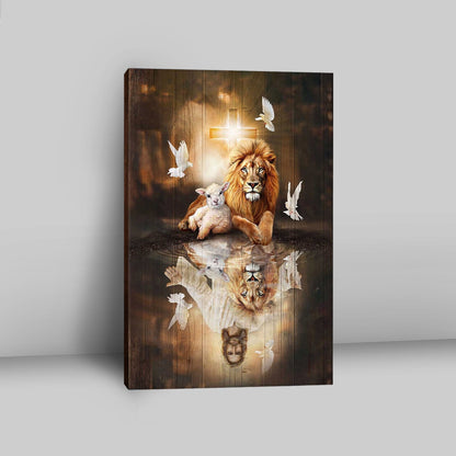 Jesus Lion Lamb Of God And Dove Canvas Art - Christian Art - Bible Verse Wall Art - Religious Home Decor