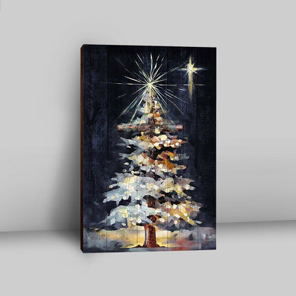 Christmas Tree Holy Night Canvas Wall Art - Christian Canvas Prints - Bible Verse Canvas Art