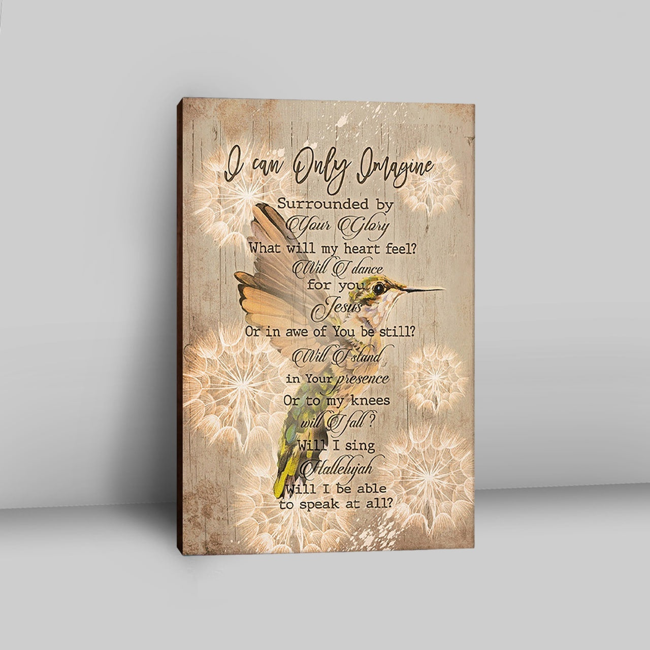 I Can Only Imagine Hummingbird Canvas Art - Bible Verse Wall Art - Christian Inspirational Wall Decor