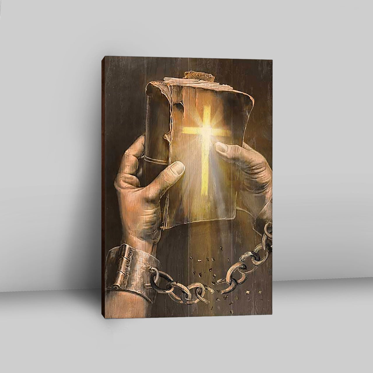 Bible Jesus Hands Light Cross Canvas Wall Art - Bible Verse Canvas Art - Inspirational Art - Christian Home Decor