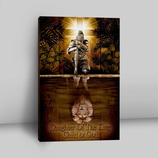 Female Warrior Daughter Of A King Child Of God Canvas Wall Art - Christian Canvas Prints - Religious Wall Decor