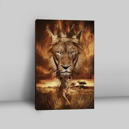 Lion Golden Crown Becoming A King Canvas - Lion Canvas Print - Christian Wall Art - Religious Home Decor