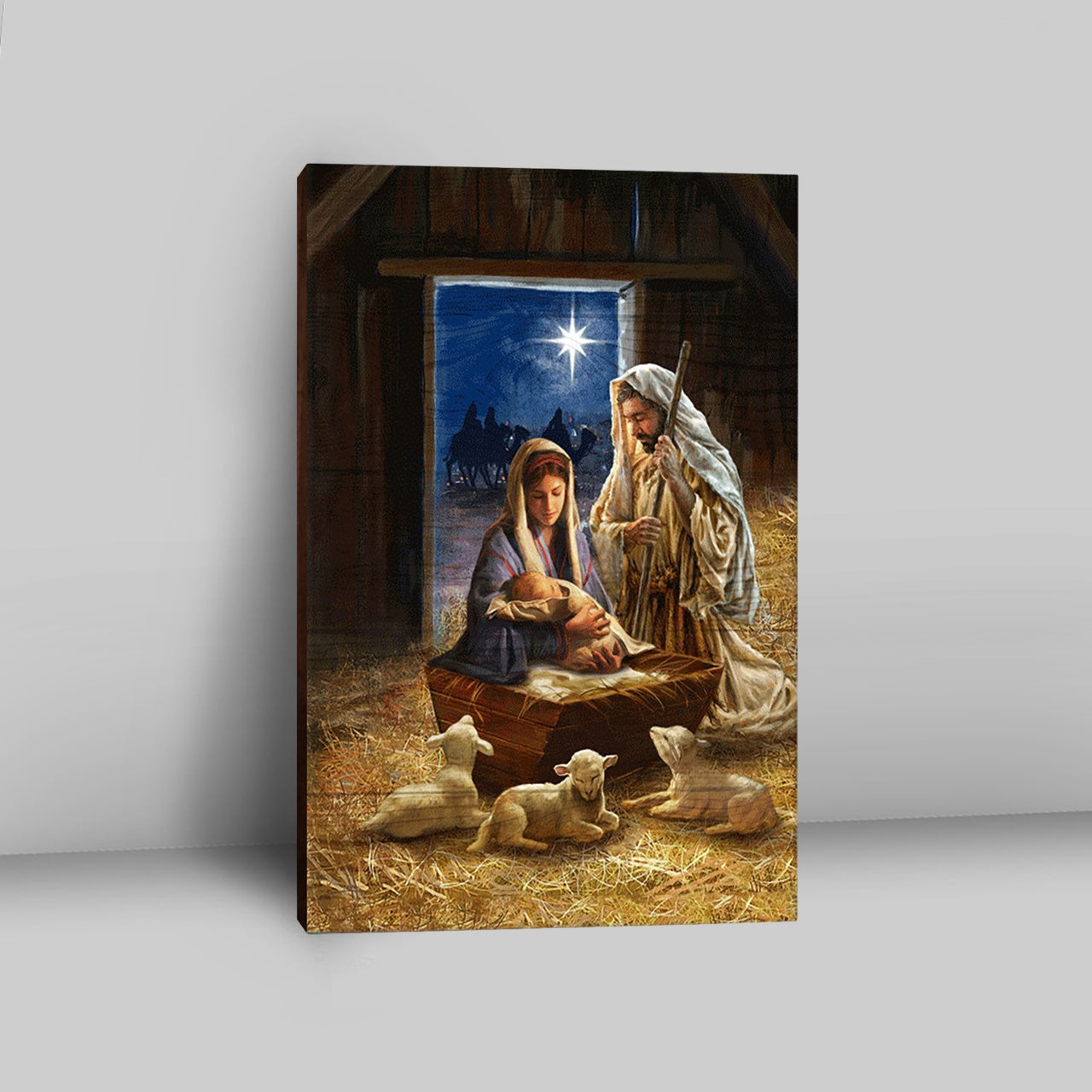 Birth Of Jesus Lamb Canvas Wall Art - Bible Verse Canvas Art - Inspirational Art - Christian Home Decor_8853