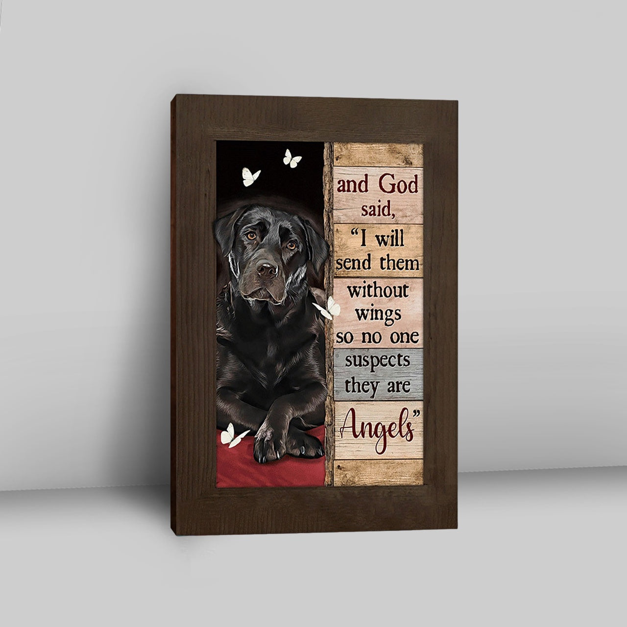 Black Labrador I Will Send Them Without Wings Canvas Wall Art - Bible Verse Canvas Art - Inspirational Art - Christian Home Decor