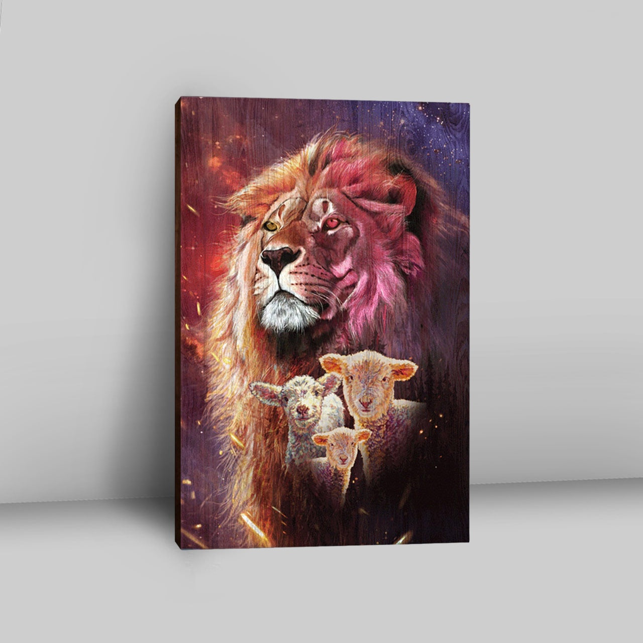 Lion Head Lamb Of God Canvas - Lion Canvas Print - Christian Wall Art - Religious Home Decor