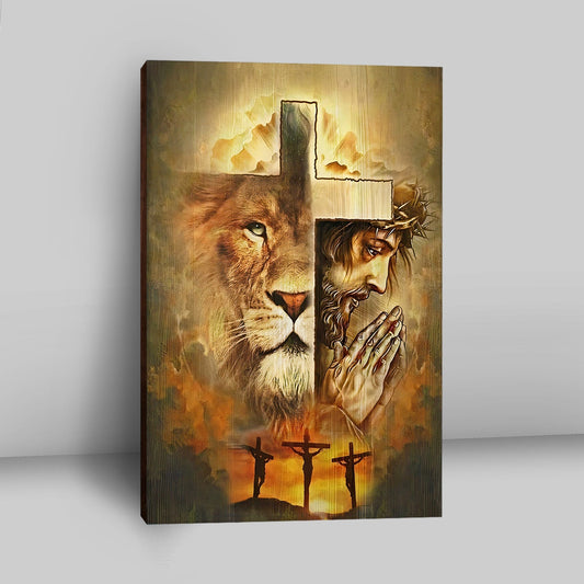 Jesus And Lion Canvas Wall Art - Jesus Canvas Pictures - Christian Canvas Wall Art