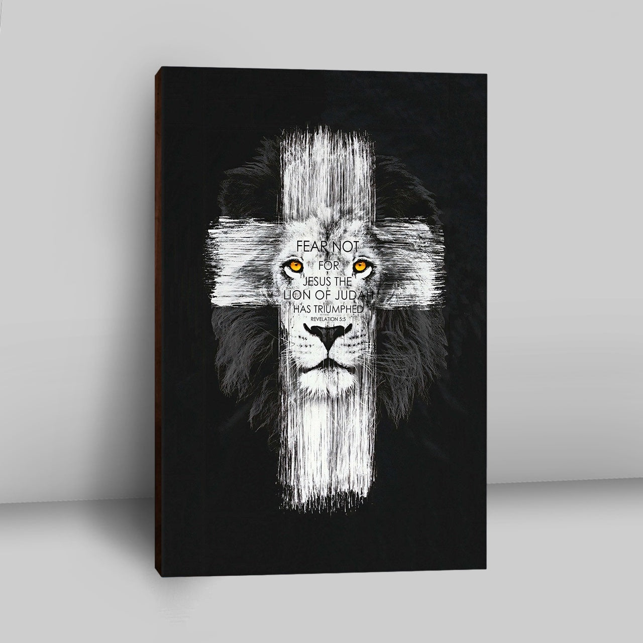 Fear Not For Jesus Canvas Wall Art - Lion Of Judah Has Triumphed Revelation 5 5 Wall Canvas - Religious Canvas Prints