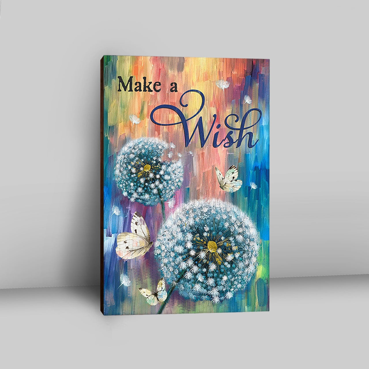 Dandelion Make A Wish Canvas Art - Bible Verse Wall Art - Christian Inspirational Wall Decor