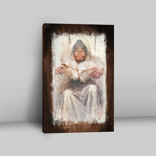 Jesus And The Lambs Wall Art Canvas - Jesus Portrait Canvas Prints - Christian Wall Art