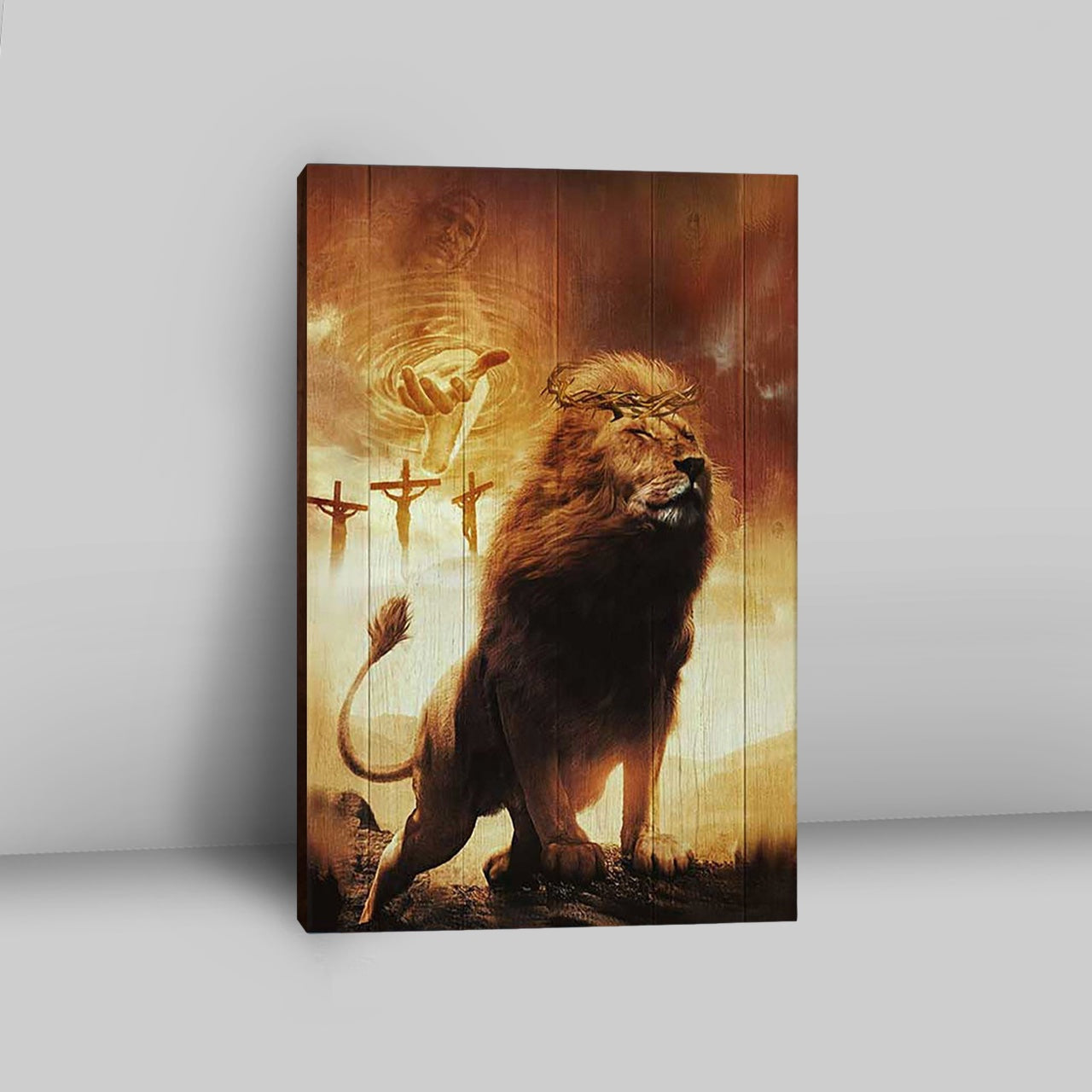 Jesus's Hand Lion Of Judah Crosses Wall Art Canvas - Jesus Portrait Canvas Prints - Christian Wall Art