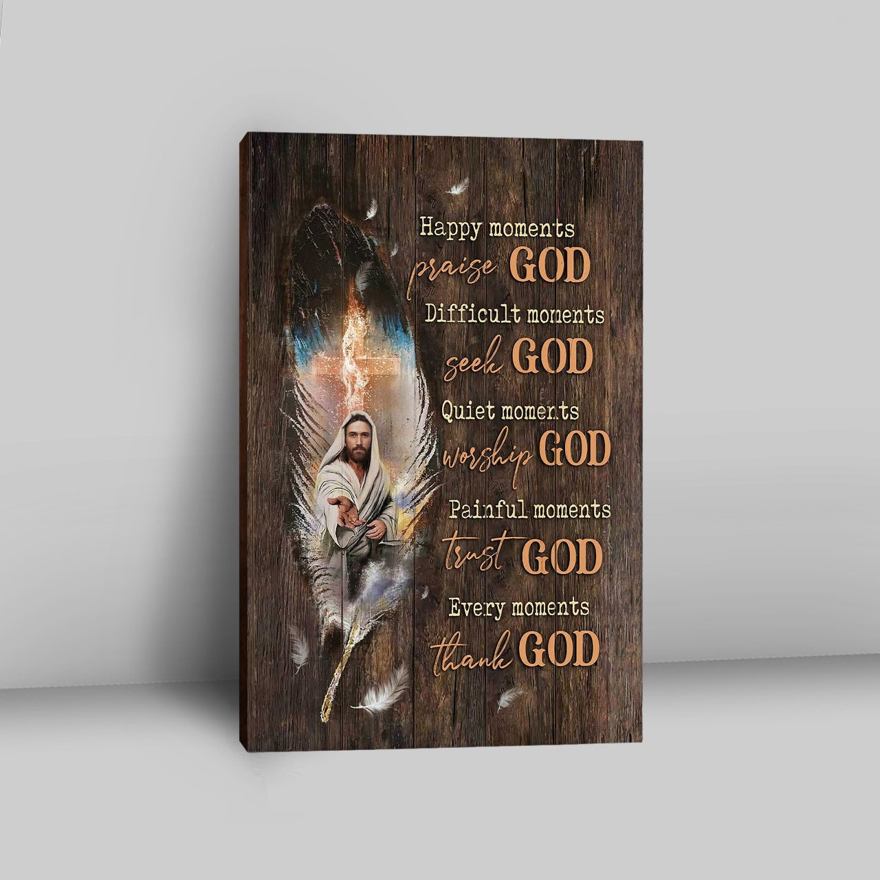 Jesus Hand Every Moments Thank God Canvas Art - Christian Art - Bible Verse Wall Art - Religious Home Decor