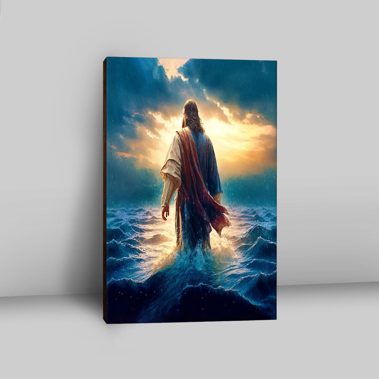 Jesus Walking On Water Canvas Print - Jesus Wall Decor - Christian Wall Art