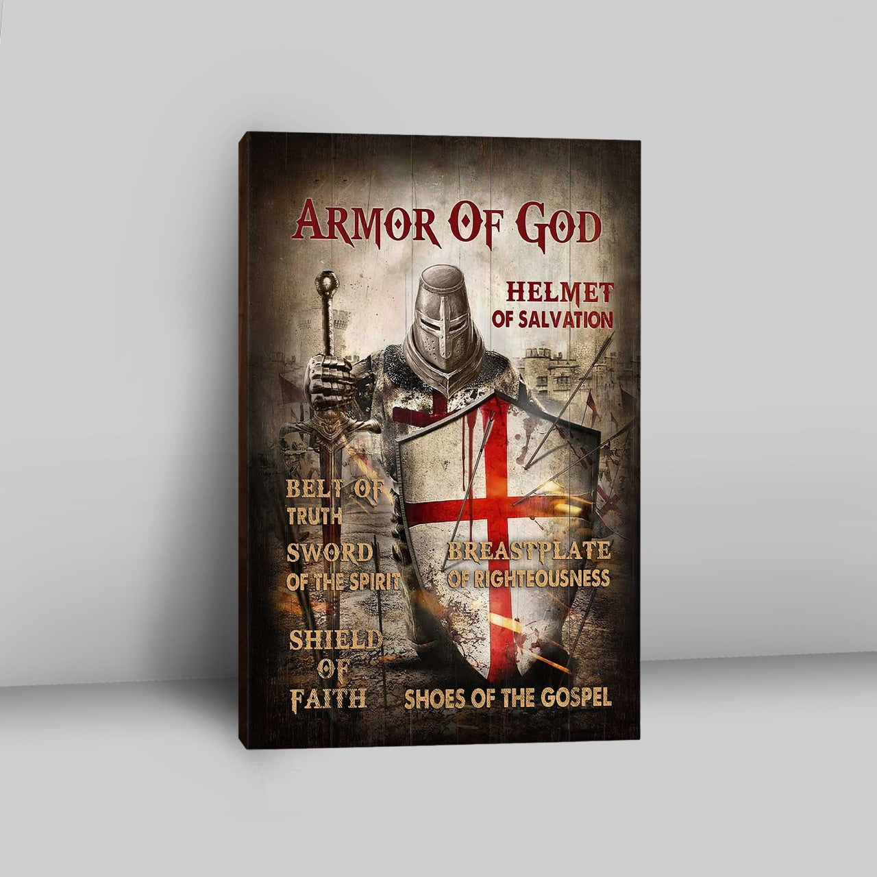 Armor Of God Warrior Canvas Art - Christian Art - Bible Verse Wall Art - Religious Home Decor
