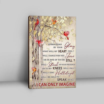 I Can Only Imagine Cardinal Canvas Art - Christian Art - Bible Verse Wall Art - Religious Home Decor