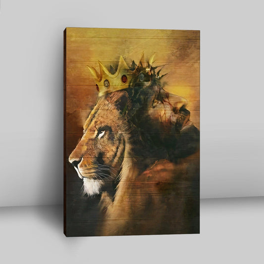 Jesus And King Lion Canvas Wall Art - Jesus Canvas Pictures - Christian Canvas Wall Art